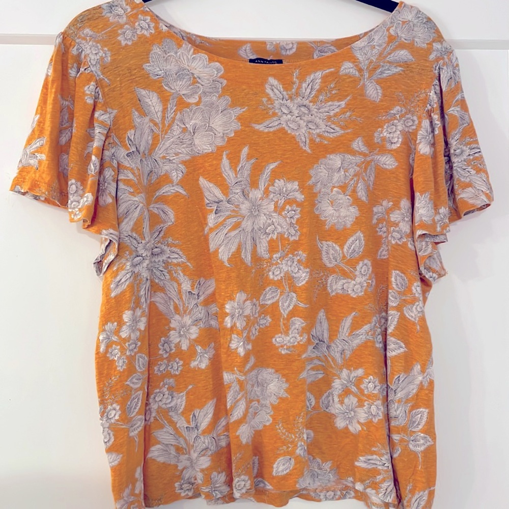 LINEN Ann Taylor linen tee XL